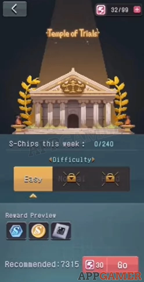 There is a weekly S-Chip cap based on the difficulty you have unlocked