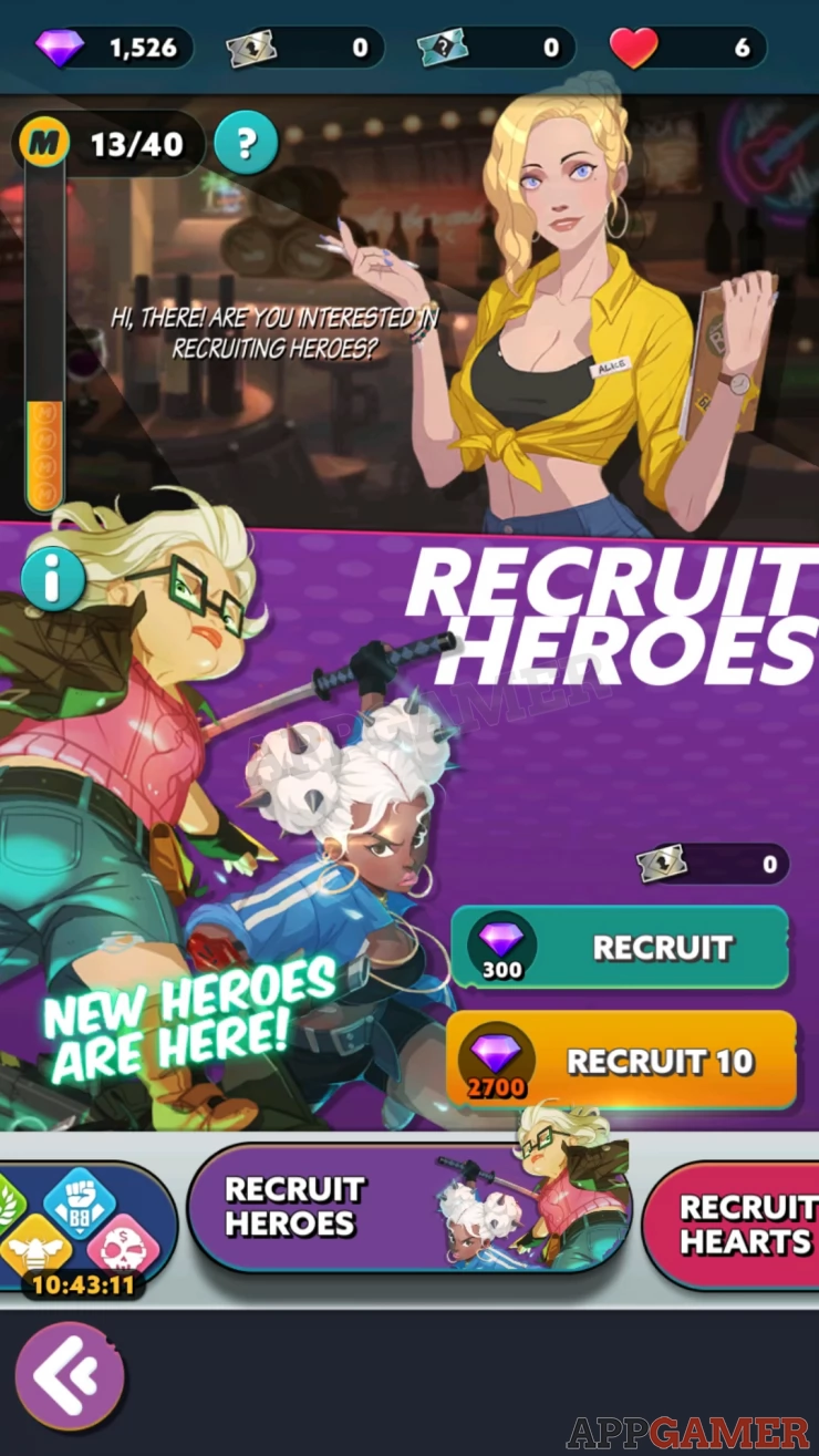 Recruit Heroes through the Cantina