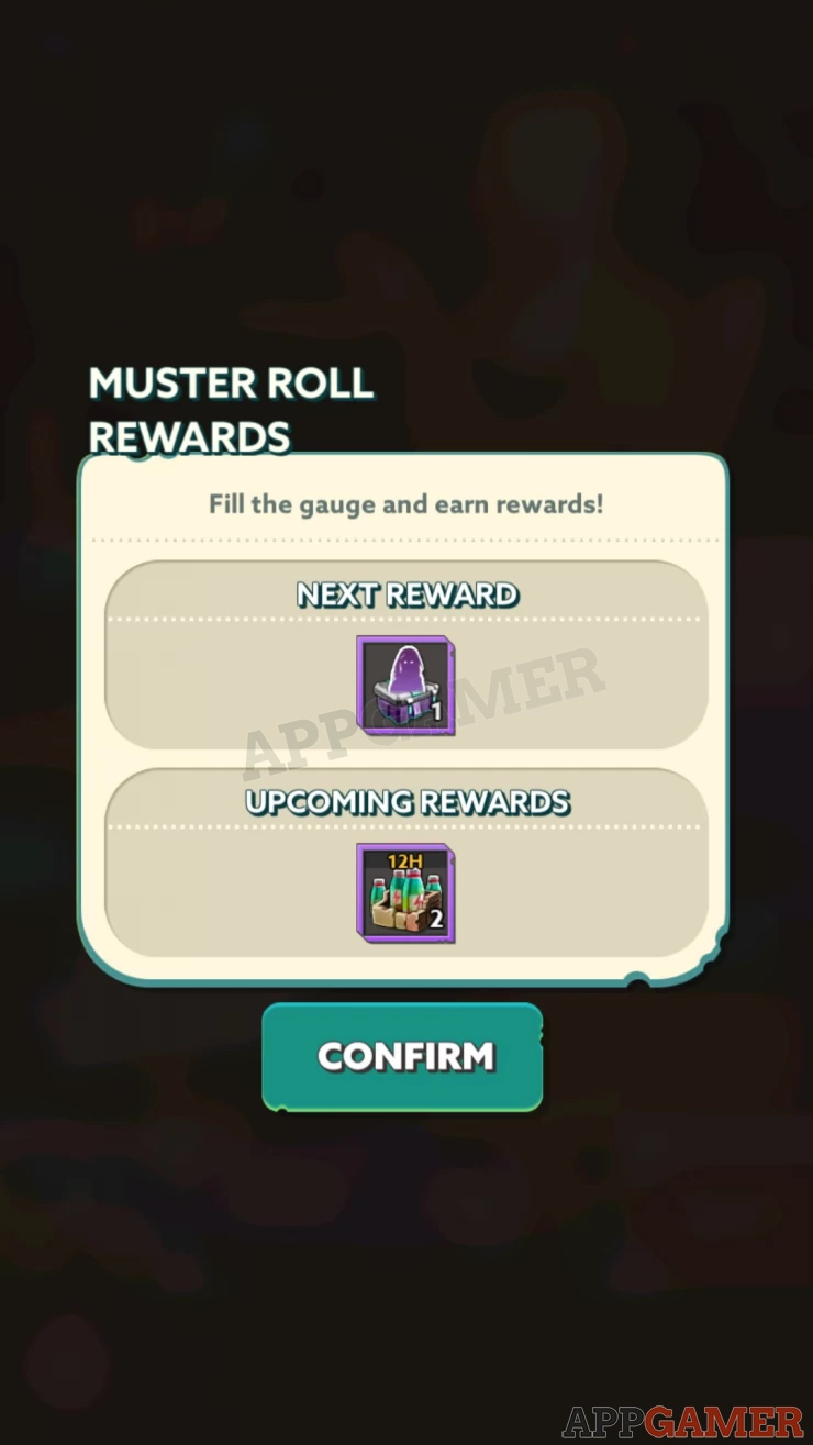 Each pull will fill up the Muster Roll Rewards bar, complete the bar to get a reward