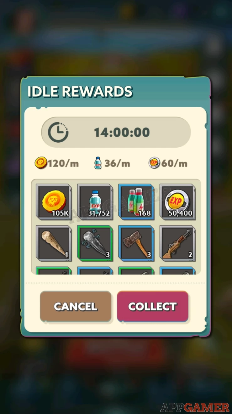 Rewards per minute are increased as your player level increases