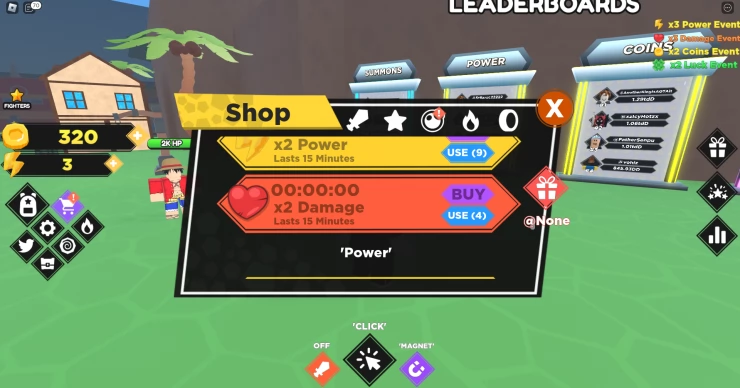 After redeeming, activate your boosts via the shop