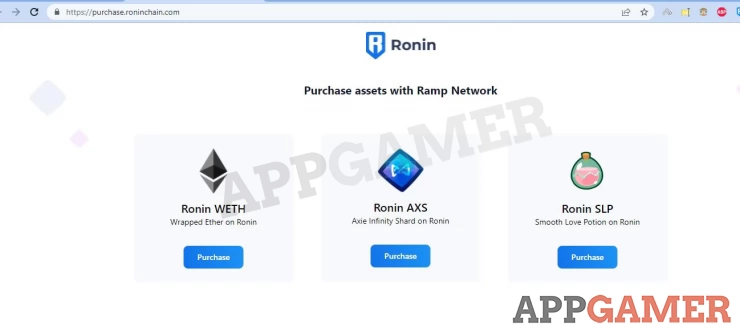 How to Fund your Ronin Wallet Directly (Using Ramp)