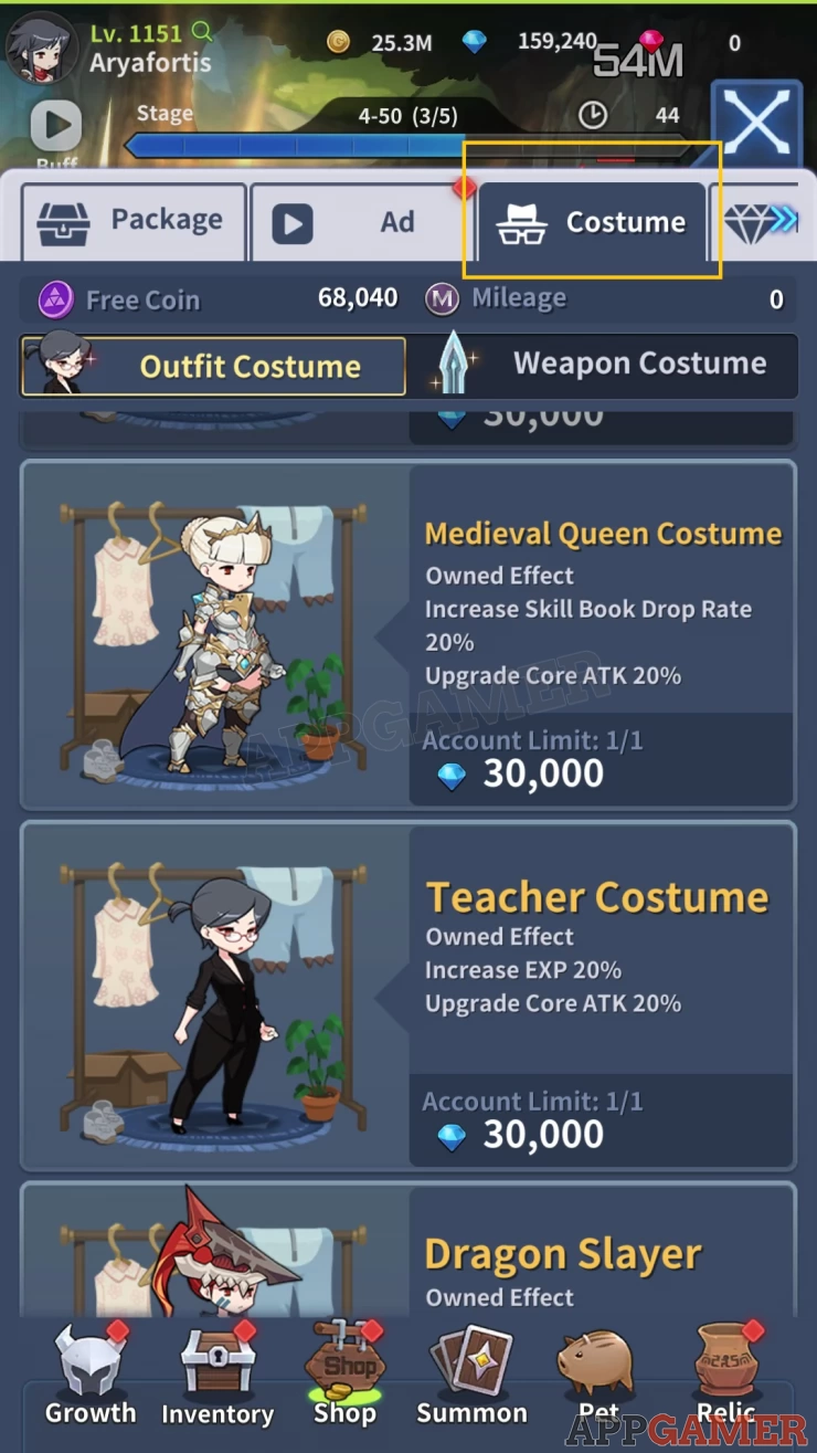 Check the costume tab from the Shop and purchase them with Diamonds