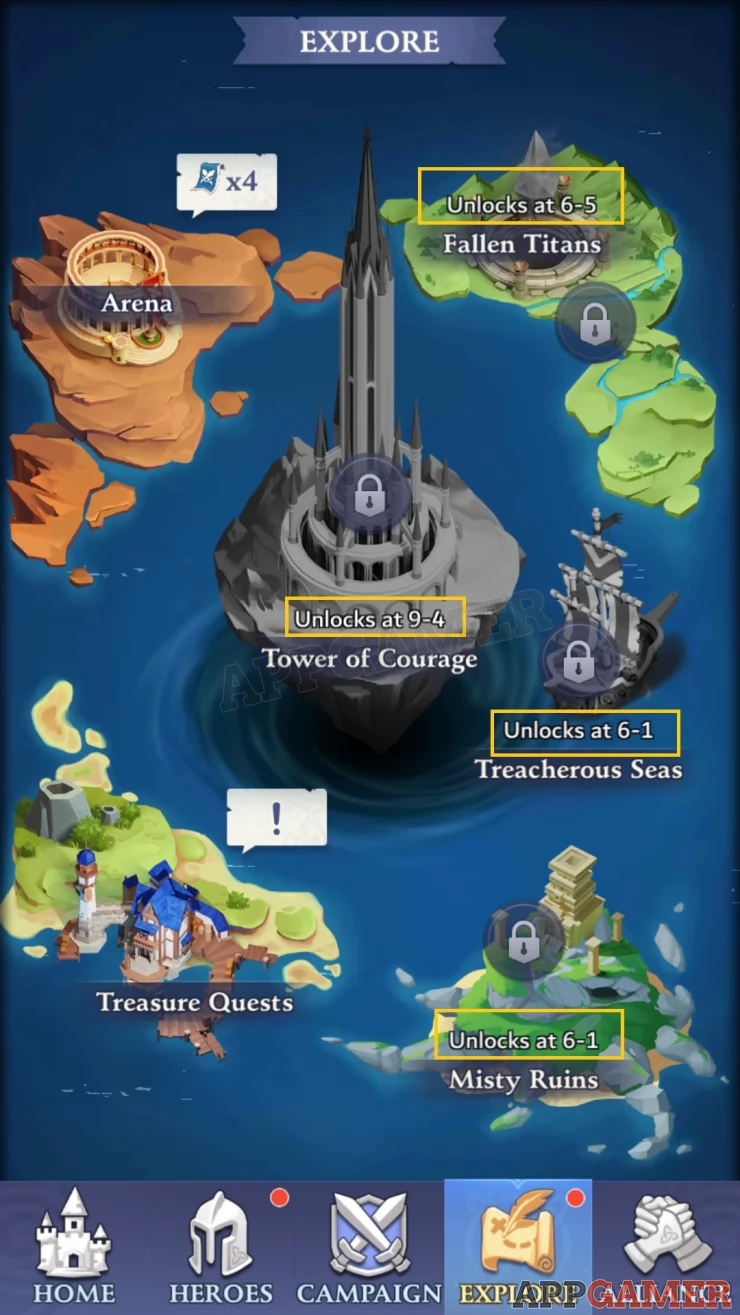 Majority of the features are unlocked by completing campaign stages