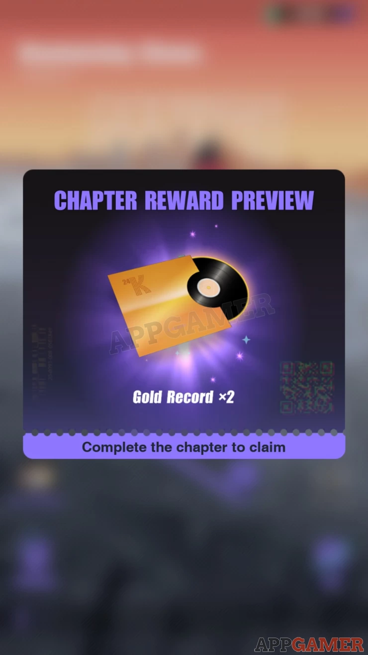 Check the Chapter Rewards by tapping on the Rewards button on the lower-left side of the Story map