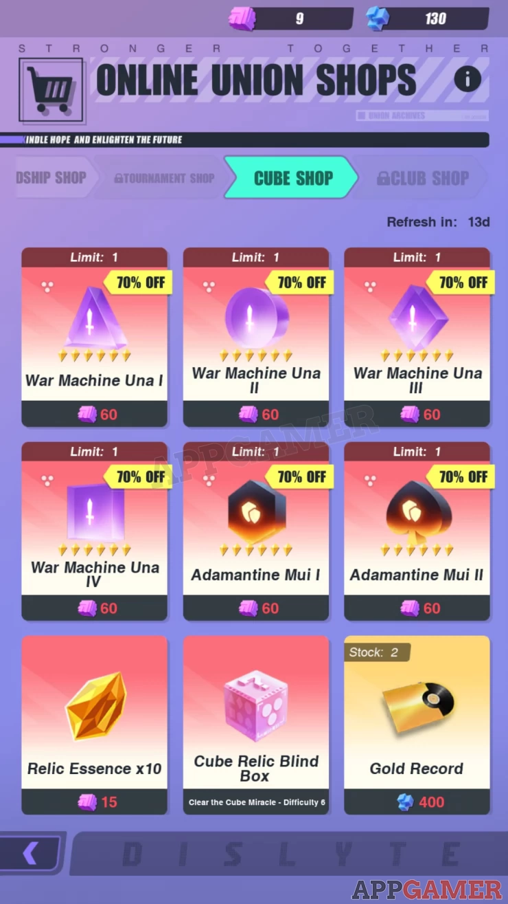 Check the Cube Shop and exchange it for rare items such as Relics and even Gold Records