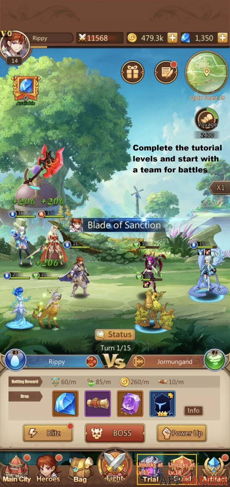 Complete the tutorials and start battles to unlock features