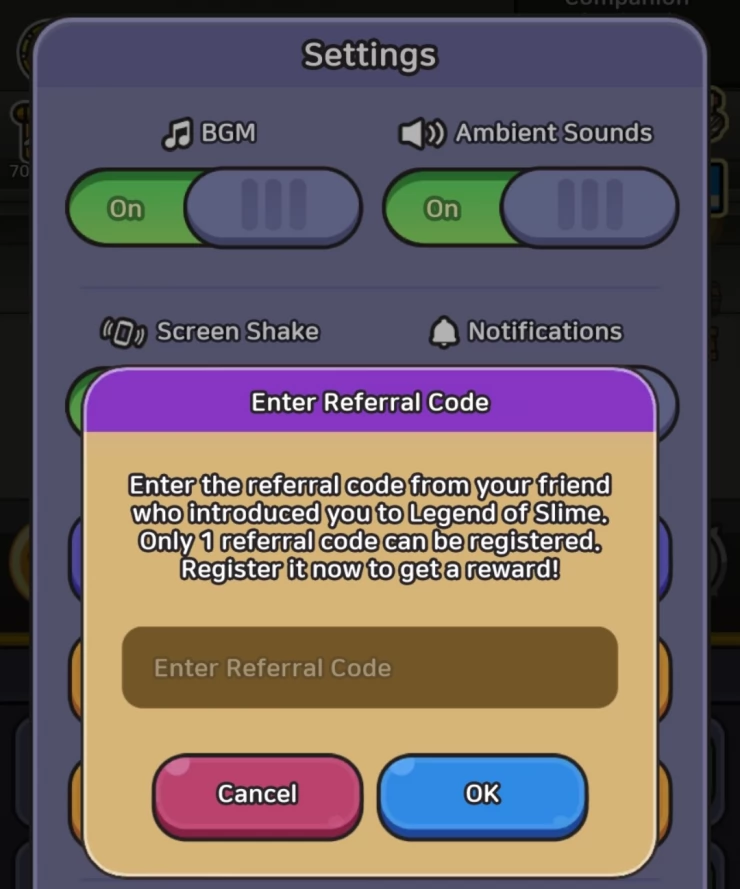 Enter Referrer codes