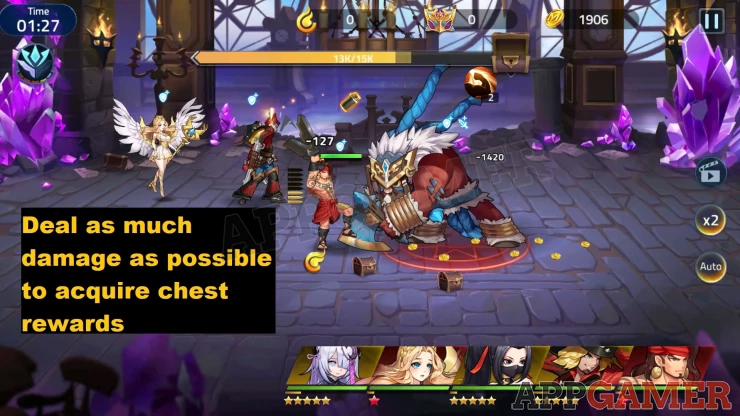 Deal as much damage as you can versus Guild Bosses in order to rack up rewards