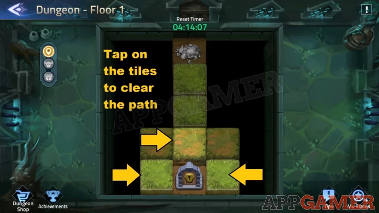 Explore the Labyrinth by tapping on the tiles to clear a path