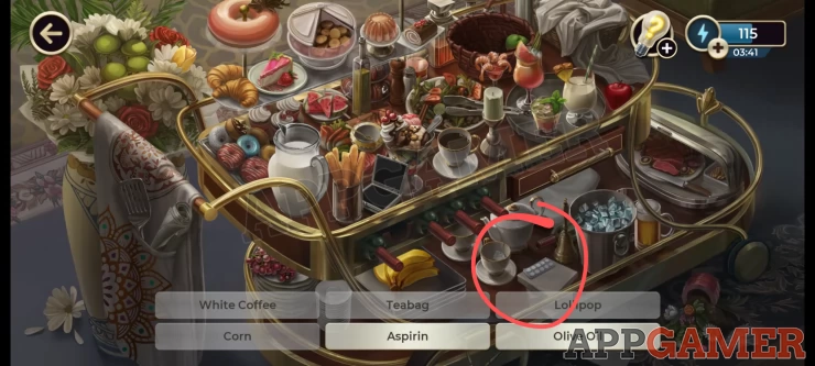 Find Aspirin on the Dining Room Trolley