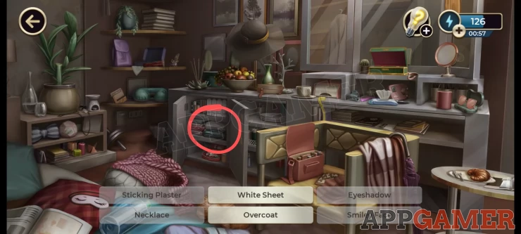 Find the White Sheets in Portia's Suite