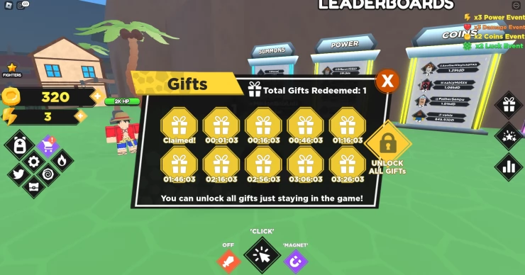Collect other free gifts for more boosts and coins