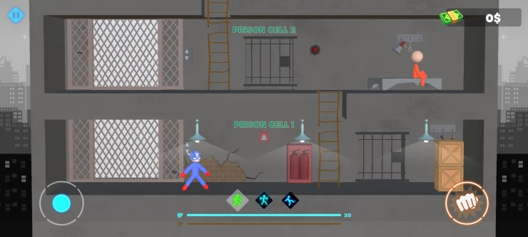 Go through the levels to unlock items and defeat the prisoners
