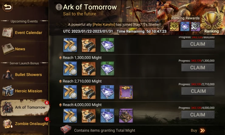 Some of the rewards in Ark of Tomorrow