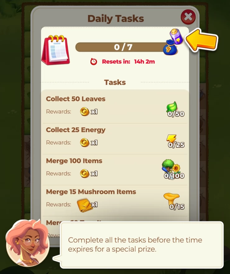 Complete the Daily Tasks for Good Rewards