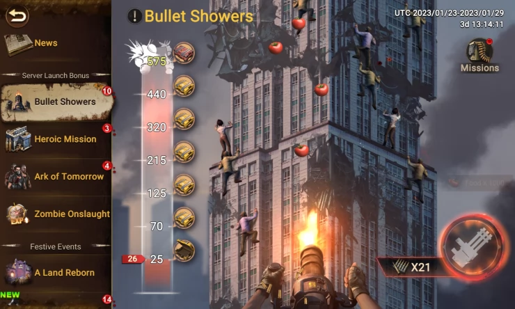Kill the zombies on the skyscraper to get some great chests in the Bullet Showers event