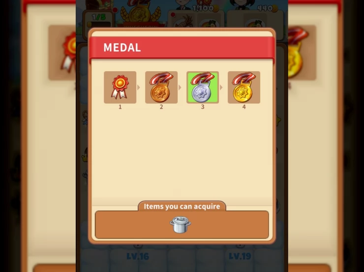 The Medals Items Set in Merge Sweets