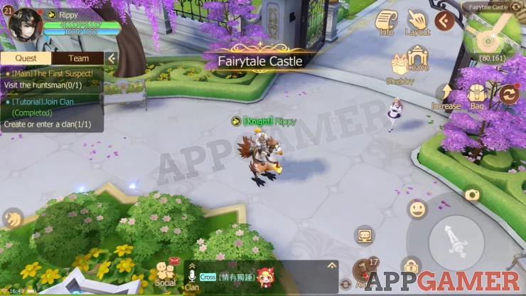 Tap on the Castle button from your menu in order to get teleported to your Castle