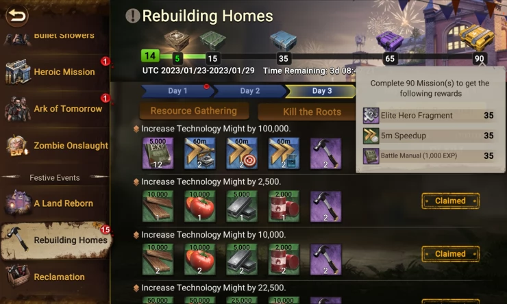 Get some great rewards in the Rebuilding Homes event