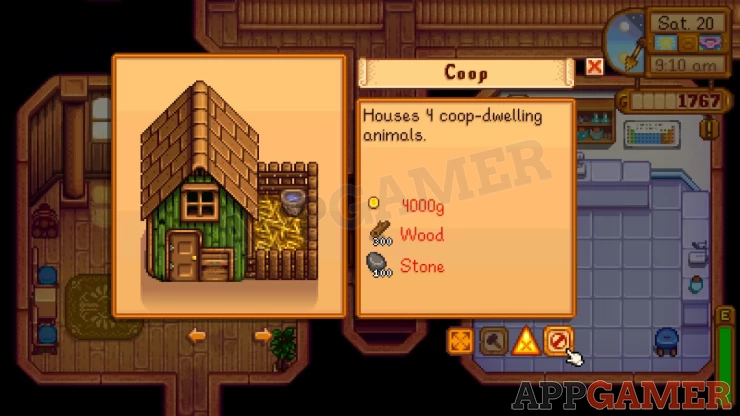 Stardew Valley How to get a Chicken Coop and Upgrade It