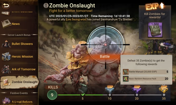 Zombie Onslaught event
