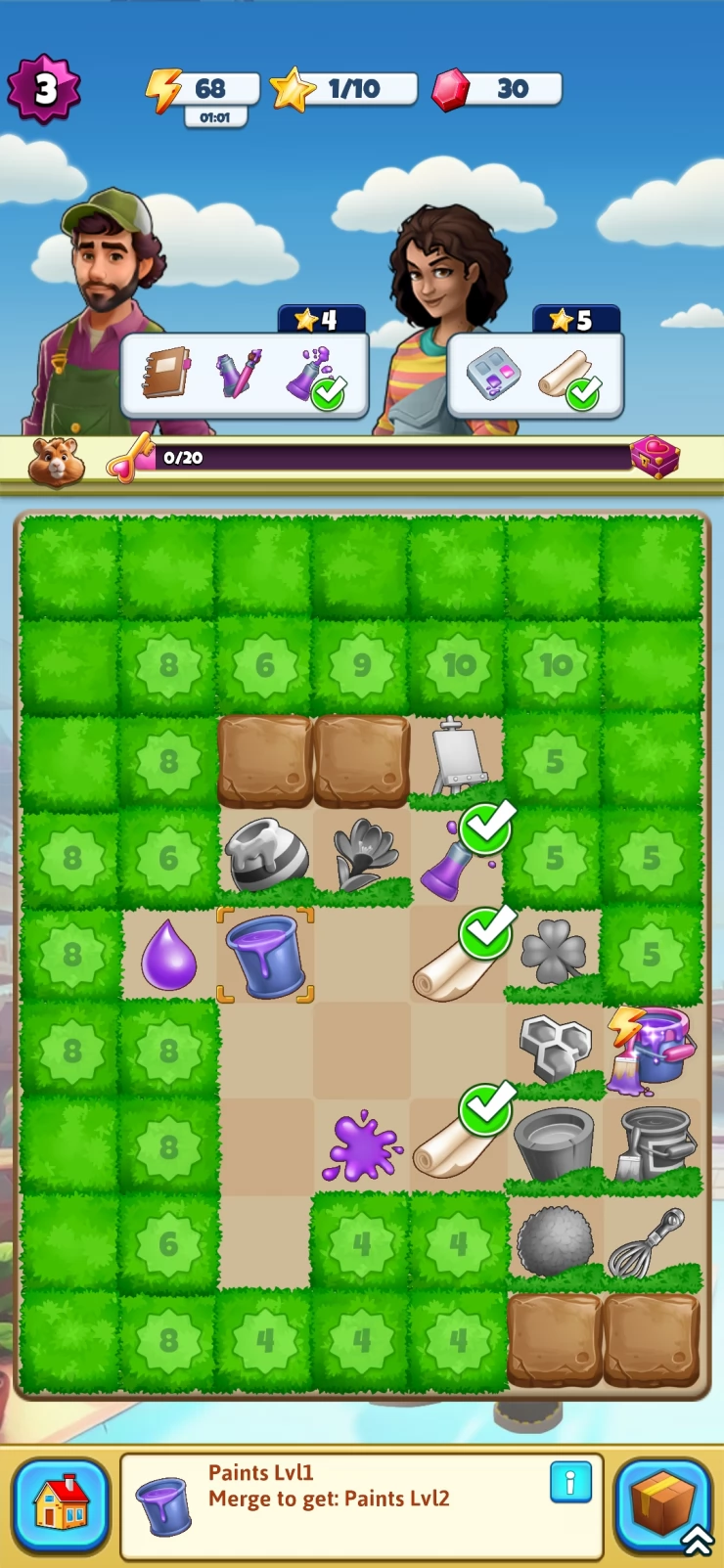 Screenshot of the game board