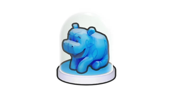 Image of the Blue Hippo token used in Monopoly Go