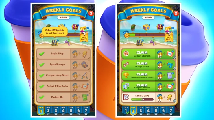 Travel Town weekly goals